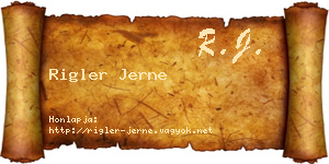 Rigler Jerne névjegykártya